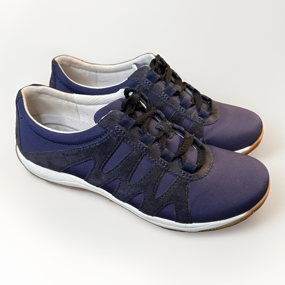 Dansko Harlie Women Navy Black Lace Up Sneakers EU 39 US 8.5-9 Comfort Shoes